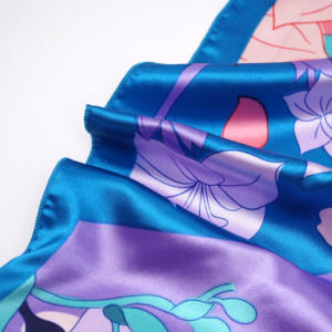 Foulard carré pour femme en satin à bords tendance, nouveau design, 90cm*90cm, imprimé personnalisé, vente en gros - Product Image 4