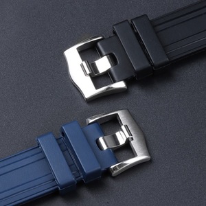 Bracelet de montre de luxe FKM Bracelets de montre en caoutchouc à extrémité incurvée Bracelet de montre 20mm pour <span class=keywords><strong>Omeg</strong></span> a Seamaster 300 Bracelet de montre - Product Image 5