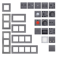 Interrupteur LED pour panneau en aluminium standard britannique, prise de courant à quatre couleurs, style rétro, unipolaire, électricité à quatre voies