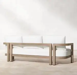 Recién llegado, juegos de patio de madera de teca modernos de lujo, muebles de exterior, sofá de jardín