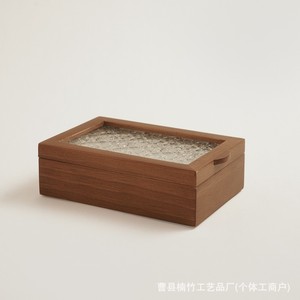 Boîte à bijoux en bois avec compartiments pour bagues, pour rangement et présentation, design uni, taille personnalisable - Product Image 4