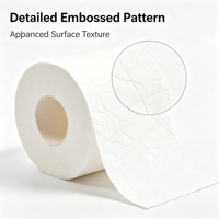 Papier toilette doux au toucher, gaufré, en vrac, en pâte de bois vierge, écologique, jetable dans les toilettes, personnalisable pour la maison, les hôtels et les salles de bain