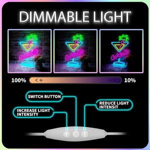 Barre lumineuse LED néon personnalisable pour cocktails, à intensité variable, alimentée par USB, pour ambiance festive, décoration de magasin, éclairage d'entrée, 5V/12V - Product Image 3
