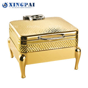 XINGPAIホテル & レストラン用品高級金メッキハンマー摩擦皿304ステンレス鋼ビュッフェフードウォーマー - Product Image 3