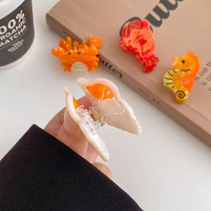 Mini <span class=keywords><strong>pince</strong></span> à <span class=keywords><strong>cheveux</strong></span> en acétate mignon d'été pour filles Sweet Ocean Series Hairpin avec baleine <span class=keywords><strong>crabe</strong></span> homard étoile de mer Design - Product Image 3