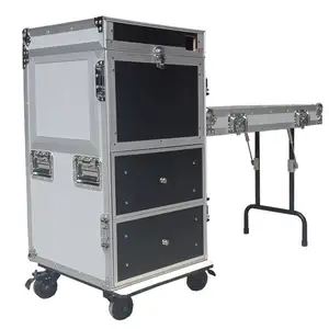 De aluminio barato Dj caso de vuelo mezclador Rack casos caso para equipos de Audio