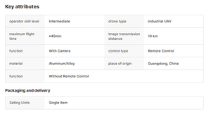 Foldable load with <b>Camera</b> 20KG payload 6 Axis Brushless motor Hand Control 10km image transmission Industrial Rc OEM - Product Image 6
