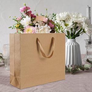 Premium Ribbon Handle Paper Gift <strong>Bags</strong> Reusable Luxury Boutique Shopping <strong>Bag</strong> <strong>for</strong> Wedding Birthday <strong>Party</strong> Packaging - Product Image 2