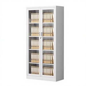 Iron Metal Modern Sliding Glass Door Filing <b>Cabinet</b> with Key Lock for 5 Layers Swing Design for Workshop and Bedroom Use - Product Image 1