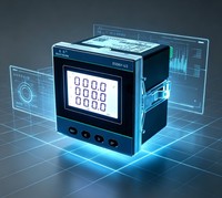 EASTSONG ES96Y-U3 96x96mm Voltmeter Digital Tiga Fasa AC 1000V Layar LED RS485 Modbus RTU/DL/T645 Kelas 0.5 IP65 Pemasangan Panel