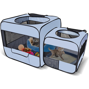 <span class=keywords><strong>Playpen</strong></span> portatile Pop-up per gatti e cani 2-in-1 non è richiesto alcun montaggio in acciaio inossidabile casse per tende per animali domestici custodia per gatti - Product Image 1