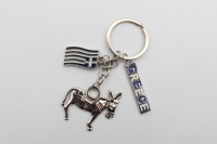 Porte-clés âne grec, pendentifs DIY, bijoux pour homme, porte-clés de voiture, anneau de 30 mm, souvenir pour cadeau