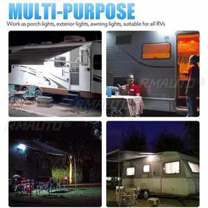 Lampe LED 16W pour auvent de caravane, éclairage mural intérieur pour camping-car, étanche, pour camping-car, fourgonnette, camping, remorque, éclairage extérieur - Product Image 5