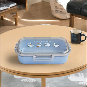 สิ่งจำเป็นในชีวิตประจำวันพิมพ์พลาสติกกล่องอาหารกลางวันนักเรียนสาวกล่องอาหารกลางวัน4ปุ่มเกาหลีกล่องเบนโตะ - Product Image 3
