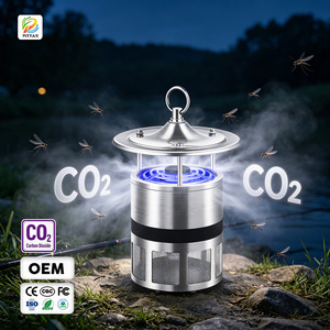Tueur de moustiques CO2 Pittar en acier inoxydable, portable, pour usage extérieur/intérieur, couverture de 61+ pieds carrés pour pique-niques, barbecues, pêches, fêtes - Product Image 1