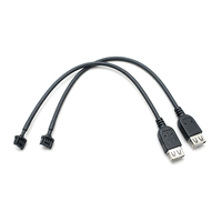 Kabel Konektor USB 2.0 a Female ke DF51K-5S-2C 5Pin Hitam Kabel Koneksi Daya & Data USB Kustom untuk Perangkat Elektronik