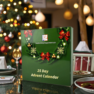 Tùy Chỉnh Sang Trọng Nổi Có Thể Tái Chế Đếm Ngược Quà Tặng Advent Lịch Hộp 24 Ngày Xách Tay Cho Đồ Trang Sức Sôcôla Sáp Tan Chảy Vẻ Đẹp - Product Image 1