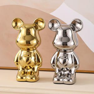 Mueble de <span class=keywords><strong>TV</strong></span> de cerámica de lujo de gama alta y estante de vino, adornos ligeros de lujo para sala de estar con decoración de oso, muebles para el hogar - Product Image 3