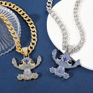 Collar <span class=keywords><strong>de</strong></span> Zirconia Elegante para Hombre, Chapado en Oro <span class=keywords><strong>de</strong></span> 14K, <span class=keywords><strong>Cadena</strong></span> Cubana con Eslabones, Forma <span class=keywords><strong>de</strong></span> Animal, Accesorio Transfronterizo, Aleación <span class=keywords><strong>de</strong></span> Zinc, Unisex, Regalo - Product Image 6