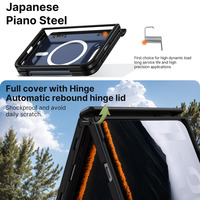 Étui de téléphone magnétique pliable léger et dernier cri avec couvercle à charnière rétractable automatique, protection intégrale antichoc pour iPhone Duo