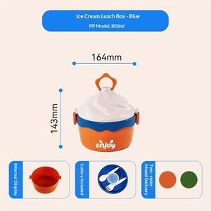 Boîte à lunch créative en forme de crème glacée, boîte à lunch mignonne en acier inoxydable 304 de qualité alimentaire, grande capacité - Product Image 5