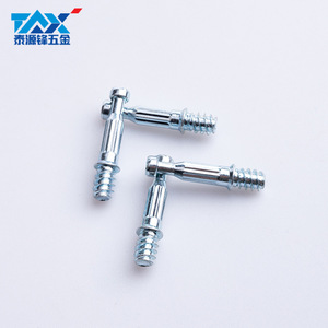 Vis TAX 2 en 1 M6x32.5 en acier au carbone galvanisé, tête cylindrique, empreinte cruciforme, filetage partiel, pour meubles de panneaux - Product Image 1