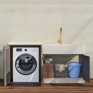 Washboard entegre çamaşır makinesi dolabı ile çok fonksiyonlu mobilya yüksek kaliteli lavabo