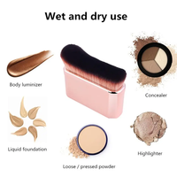 Pinceau professionnel pour le corps Kabuki avec grand manche plat synthétique, poudre douce, fond de teint, fard à joues, pinceau pour le visage, vente en gros