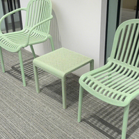 Ensemble de meubles de patio extérieur modernes et durables, résistant aux intempéries, design pliable, table basse de jardin