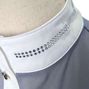 Chemise d'équitation tricotée la plus populaire pour l'été, avec décorations logo diamant, design patchwork, boutons, respirante et personnalisable - Product Image 2