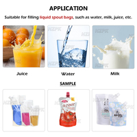 Machine de Remplissage Semi-Automatique HZPK à Pompe à Engrenages Numérique pour Petits Sachets à Bec de Jus et de Lait, Liquide 100 ml