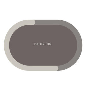 Alfombra de Baño Ovalada Minimalista de Fibra de Poliéster Absorbente Antideslizante, Color Sólido, Otoño 2025 CB003 - Product Image 2