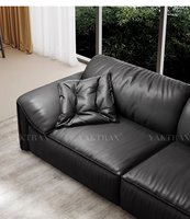 Meilleures ventes : Canapé en cuir de vachette de style italien avec design oreilles d'éléphant, recommandé par les designers, vente directe d'usine de Foshan