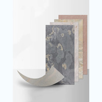 Décoration murale naturelle de 1 à 2mm pour la maison, dalles minces en pierre naturelle flexible lisse ultra mince et moderne, feuilles de placage en ardoise véritable