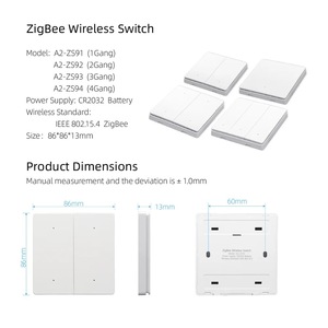 Interruptor Adhesivo Inalámbrico Tuya Smart Zigbee de 4 Teclas para Escenas, Automatización del Hogar Inteligente, Compatible con Google Home y Alexa - Product Image 3