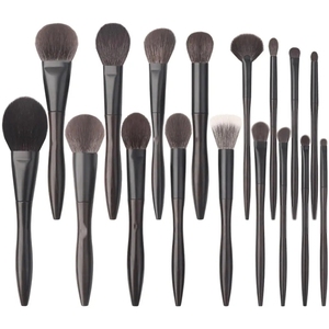 Juego de brochas de maquillaje YRX Luxury de 17 piezas de fibra sintética para maquillaje en polvo, color marrón, con forma personalizada y diferentes colores. - Product Image 4