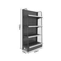 Présentoir en acier simple/double face pour magasin de détail Étagères en gondole alimentaire d'une capacité de 120kg pour articles d'épicerie et de supermarché