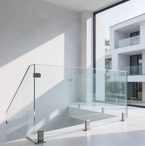 Balustrades en verre dépoli d'élégance moderne <span class=keywords><strong>pour</strong></span> la sécurité et l'intimité en extérieur, escaliers et centres commerciaux, tailles personnalisables - Product Image 2