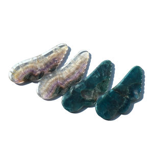 Cristallo naturale colorato Fluorite Guasha Board <span class=keywords><strong>giada</strong></span> <span class=keywords><strong>Gua</strong></span> <span class=keywords><strong>Sha</strong></span> raschiatura strumento <span class=keywords><strong>di</strong></span> massaggio per Anti-invecchiamento - Product Image 5