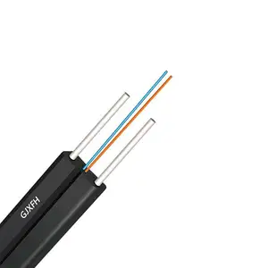 Indoor Outdoor Fiber Optic Drop Cable With Steel Wire or FRP 1 2 4 Cores Ftth Fiber Drop Cable