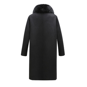 Nuovo <span class=keywords><strong>Cappotto</strong></span> Invernale di Lusso con Collo Staccabile in Pelliccia di Volpe, <span class=keywords><strong>Cappotto</strong></span> in Lana e <span class=keywords><strong>Cashmere</strong></span> per <span class=keywords><strong>Uomo</strong></span> - Product Image 3