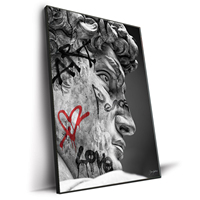 Graffiti en plâtre noir et blanc, 1 pièce, Design créatif, Sculpture en plâtre, Portrait d'artiste, affiche d'art mural en toile, décor imprimé de maison