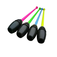 1 Paire de Clubs de Gymnastique Rythmique à Tête en Caoutchouc Insérable de 45 cm/17,7 Pouces, Bâtons d'Exercice Artistique