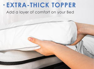Cooling Pillow Top <strong>Mattress</strong> <strong>Topper</strong> Extra Thick Plush <strong>Mattress</strong> Pad Cover Overfilled with 7D Down Alternative Soften <strong>Hard</strong> <strong>Mattress</strong> - Product Image 3