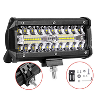 Barre lumineuse LED de travail pour voiture 7'' 120W, faisceau combiné, feux de conduite pour camion, 4x4, moto, rampe, 12V 24V, phare antibrouillard, accessoires auto