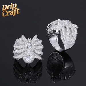 Anillo de Estilo Urbano Hip-Hop con Araña de Circonio, Chapado en Cobre con Oro Real, Joyería de Circonio, Regalo Personalizado, Anillo de Tarántula - Product Image 5