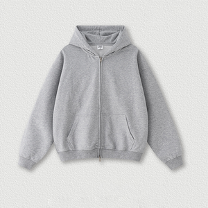 High Quality 445G Heavyweight Double Zipper Fleece Hoodie Stand Collar <strong>Polo</strong> <strong>Jacket</strong> Men'<strong>s</strong> Hoodies Sweatpants Suit - Product Image 4