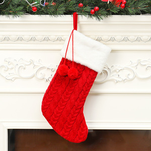 Chaussette de Noël en peluche tricotée personnalisée pour arbre de Noël, décoration en gros, offre spéciale - Product Image 3