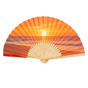 AI-MICH Personalized Printed Logo Handfan Favor Fabric Wooden Bamboo Paper Sublimating Folding Custom Hand Fan for Wedding
