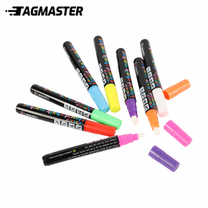 Lot de marqueurs à <span class=keywords><strong>craie</strong></span> <span class=keywords><strong>liquide</strong></span> à pointe plate de 6mm-8 couleurs chacune | Marque Tagmaster - Product Image 4